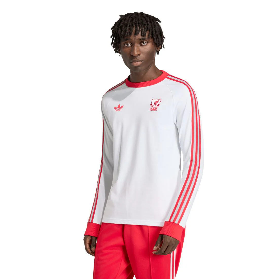 LIVERPOOL FC  Retro-style ADIDAS Men's Long Sleeve Round Neck White JZ2543 - Image 5