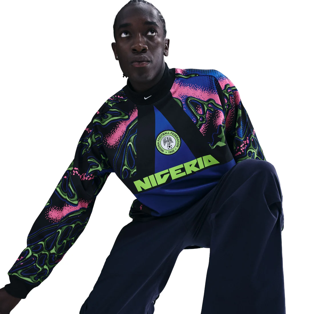 Nigeria Goal Keeper Nike Men' Authentic Jersey Black IO0782-010 - Image 6