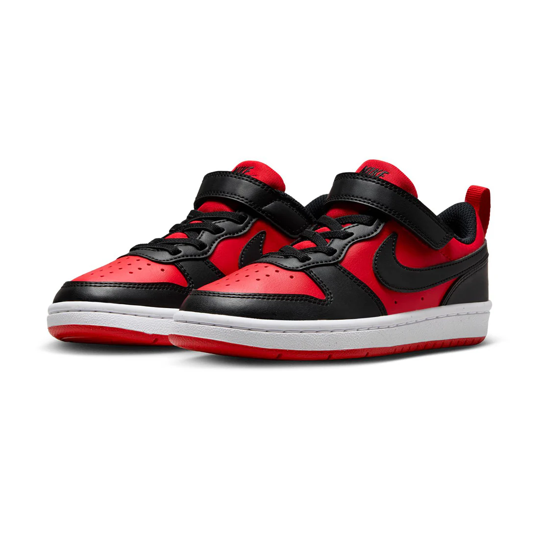 NIKE Court Borough Low Recraft Little Kids' Shoes RED - Image 3