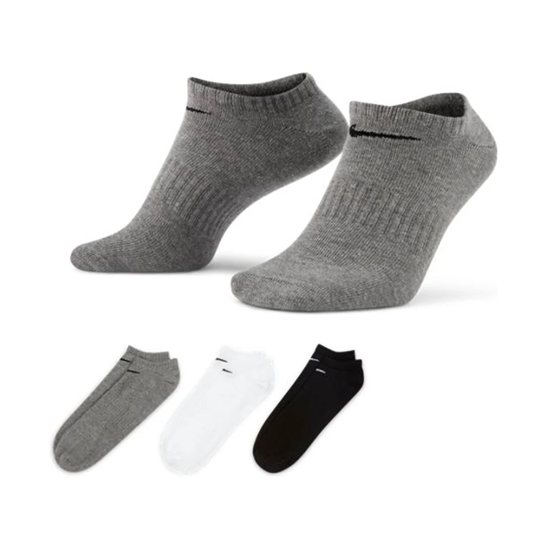 NIKE Everyday Cushioned Training No-Show Socks (3 Pairs) Multi SX7678-964 - Image 2