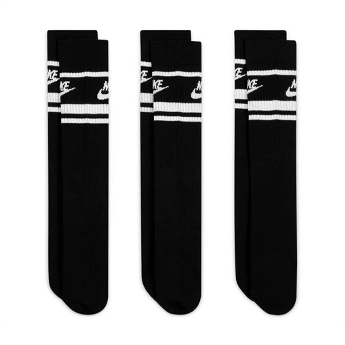 NIKE Sportswear Everyday Essential Crew Socks (3 Pairs) BLACK - Image 2