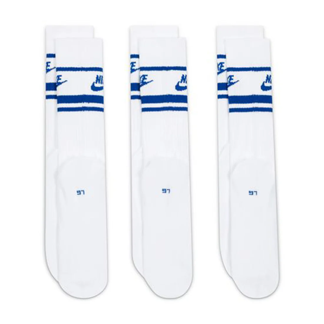 NIKE Sportswear Everyday Essential Crew Socks (3 Pairs) White DX5089-105 - Image 2