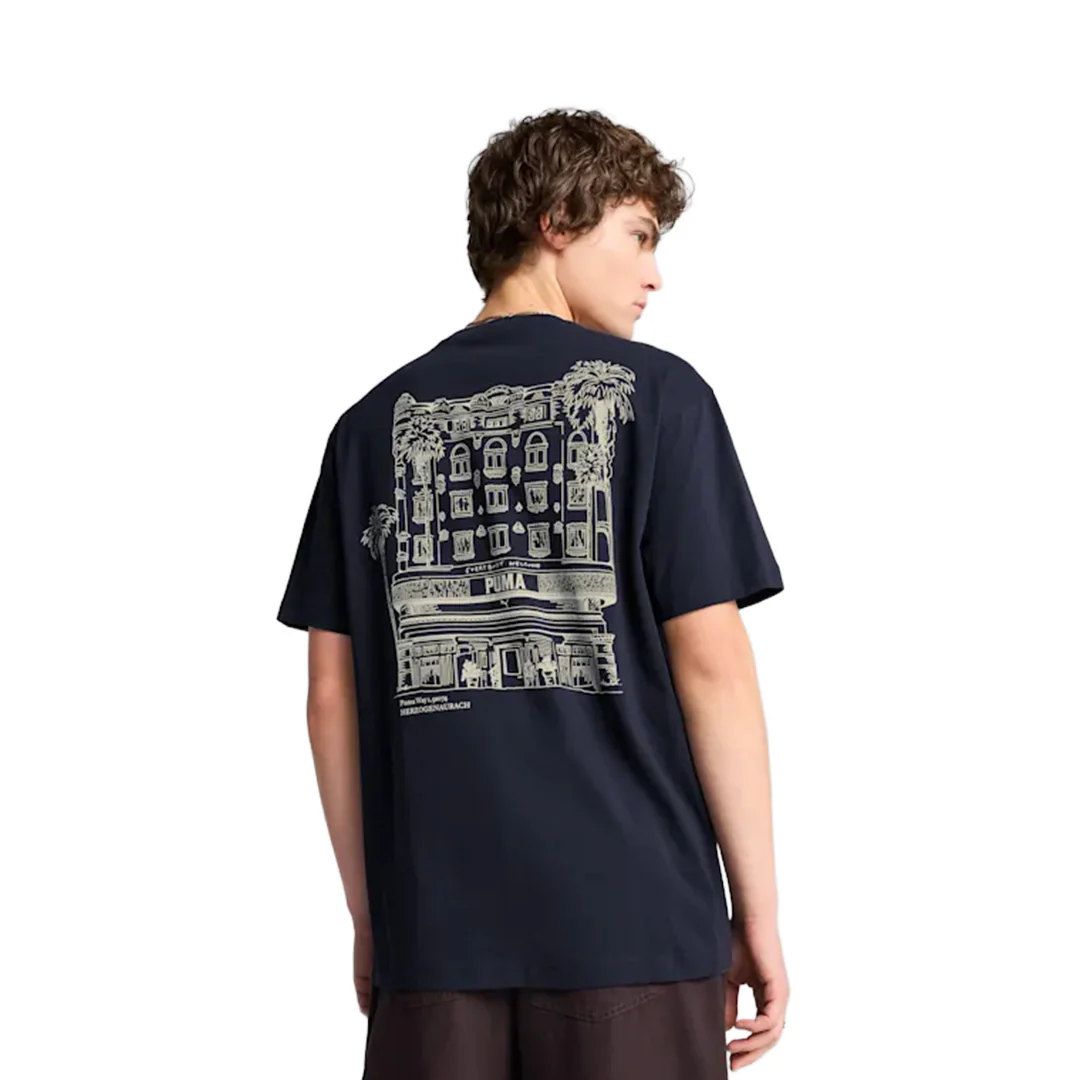 PUMA Graphics Hotel Relaxed Men's Round Neck Navy 629636 16 - Image 4